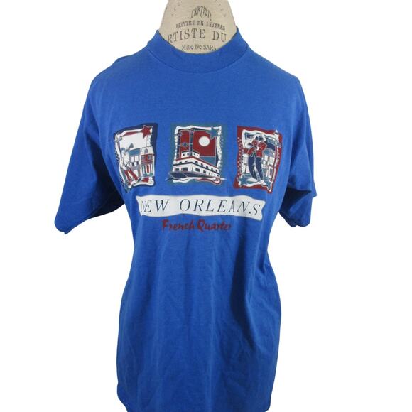 Vintage New Orleans French Quarter Graphic Tshirt Large - Picture 1 of 9